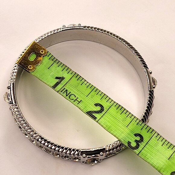 Silver Bangle with Crystals - Picture 10 of 15